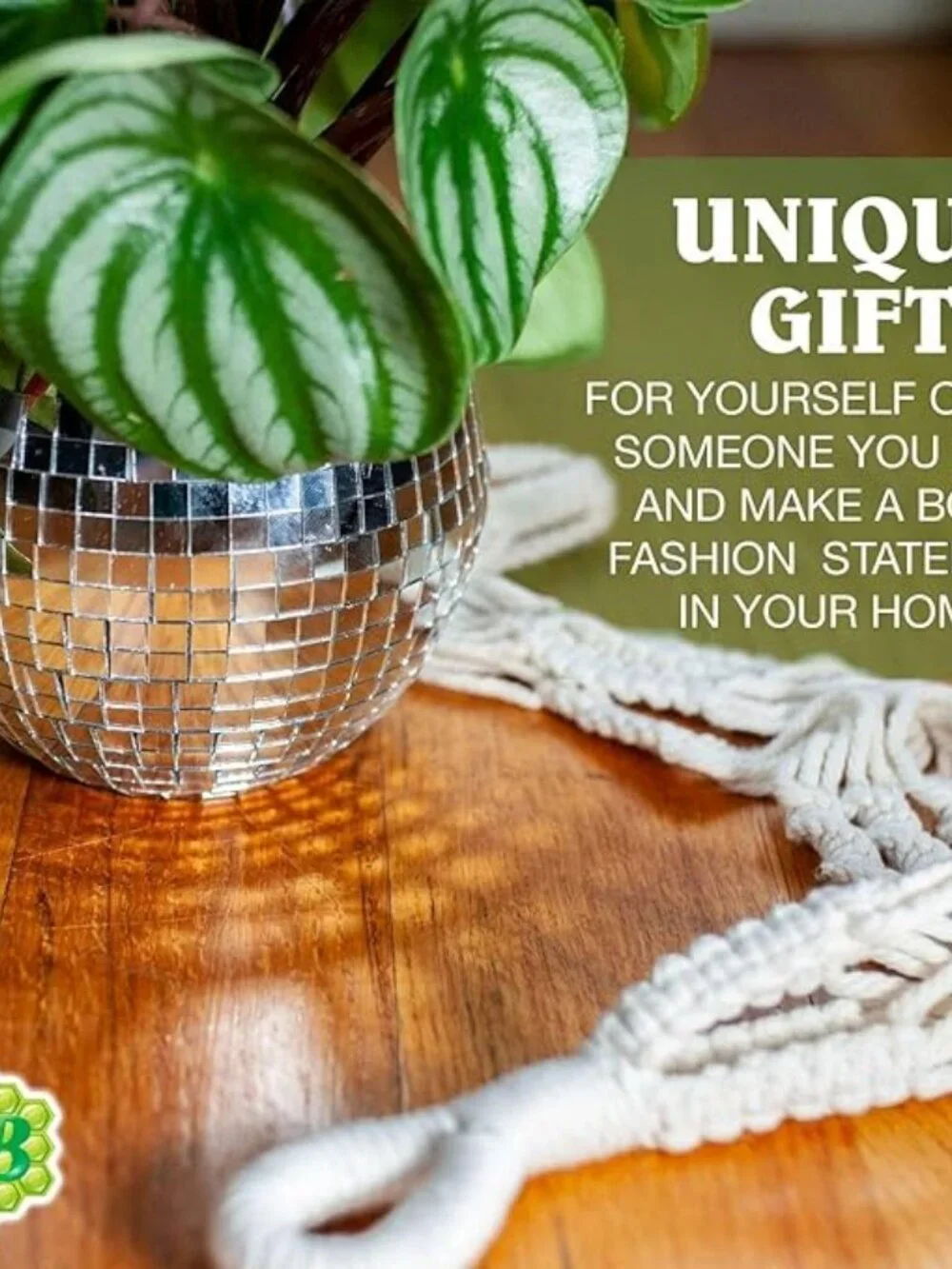 Macrame Plant Hanger with Short Rope - 23 Inch - Cotton Macrame Cord